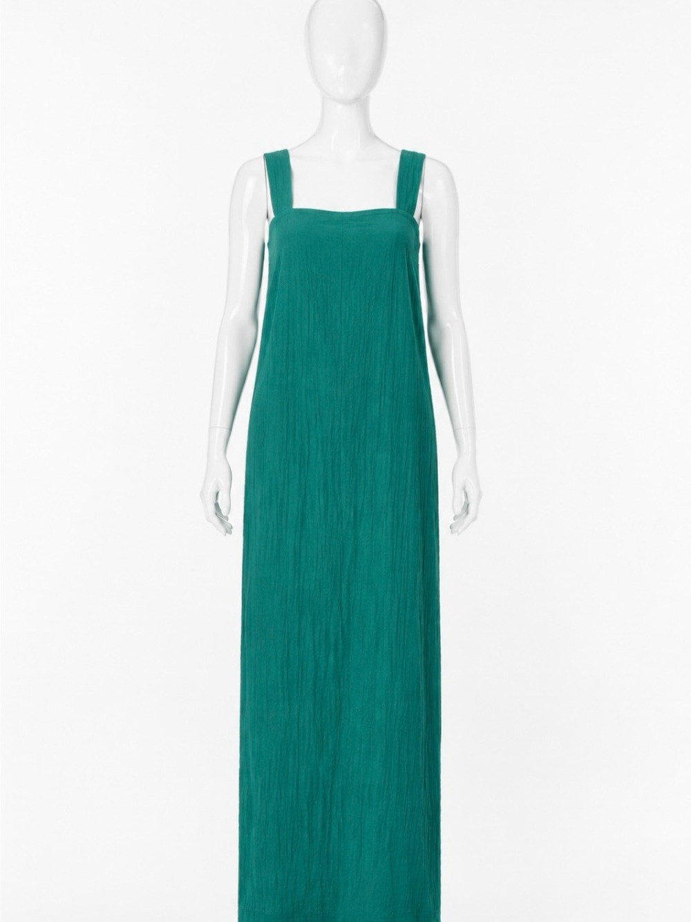Teal Maxi Square-Neck Dress with Wide Straps